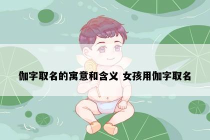 伽字取名的寓意和含义 女孩用伽字取名