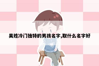 吴姓冷门独特的男孩名字,取什么名字好